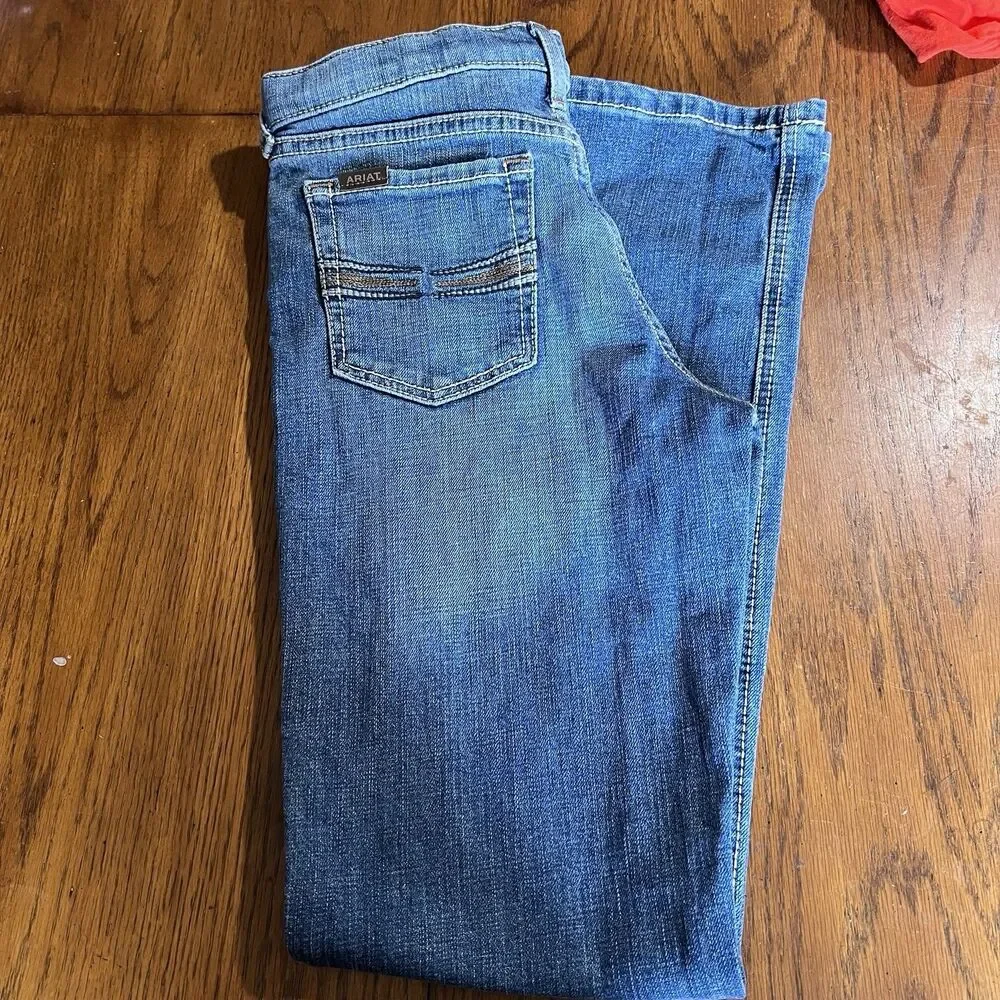 Ariat B4 Relaxed Boys Bootcut Jeans Size 16 Blue Medium Wash Cowboy Workwear